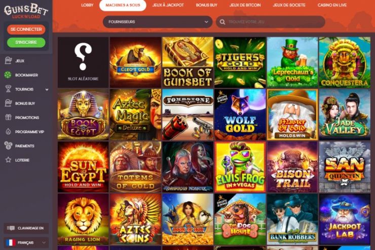 Gunsbet Casino interface